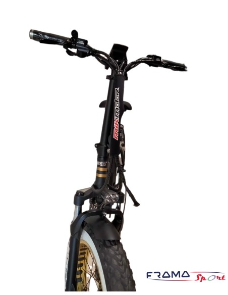 Bici elettrica a pedalata assistita pieghevole BMX nera opaca