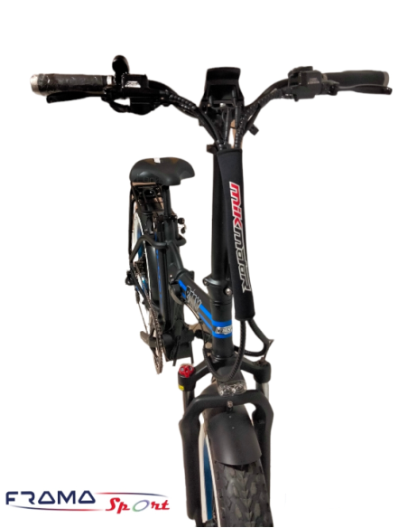 Bici elettrica a pedalata assistita pieghevoleBMX nera e blu