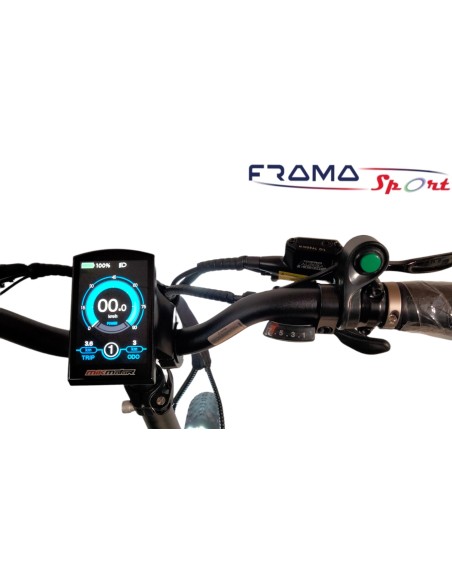 Bici elettrica a pedalata assistita pieghevoleBMX nera e blu