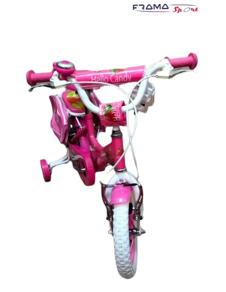 Bici Bimba Hello Candy 12'' Rosa con rotelle