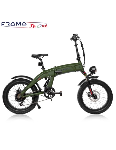 Bici a pedalata assisitita pieghevole Techbike Storm-Pro 48V 1000W Verde Militare