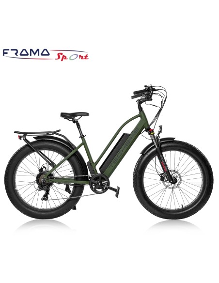 Bici a pedalata assistita Techbike Stone 48V-500W verde militare