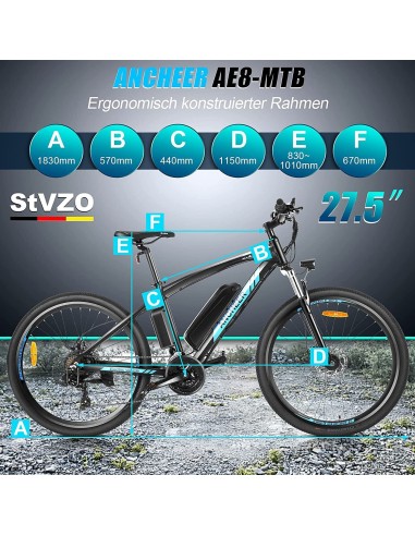 Bici Elettrica E-Mountainbike Ancheer...