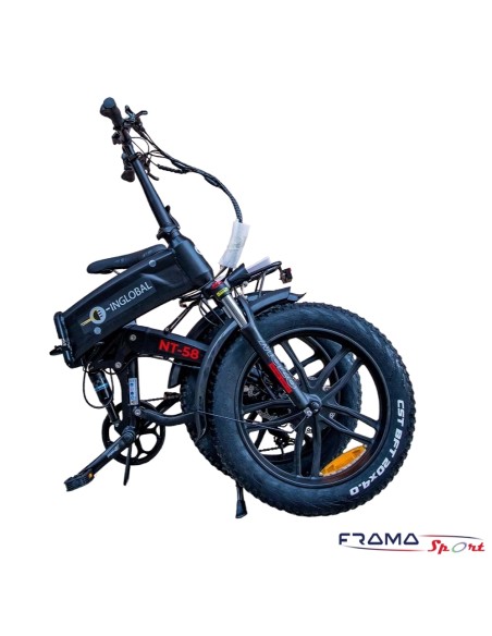 Bici a pedalata assistita pieghevole NT-58 E-Inglobal 48V-12Ah nera
