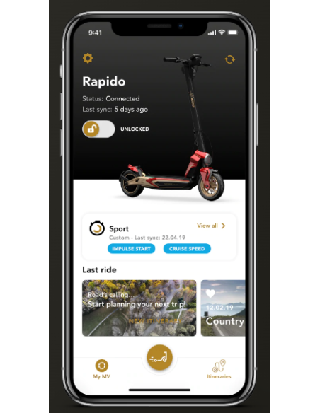 Monopattino elettrico e-MT AUGUSTA RAPIDO serie oro 500W 48V 18,5 AH