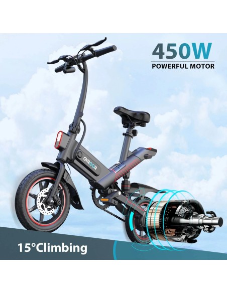 Bicicletta elettrica pieghevole Gyroor C3 da 14 pollici 450 W