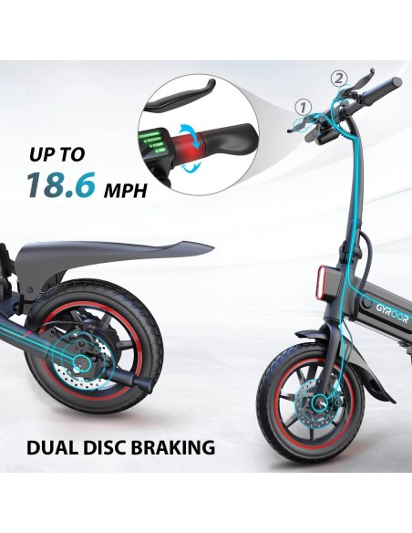 Bicicletta elettrica pieghevole Gyroor C3 da 14 pollici 450 W