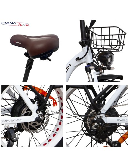 Fat-bike pieghevole DrVetion modello CT20 750W Bianca