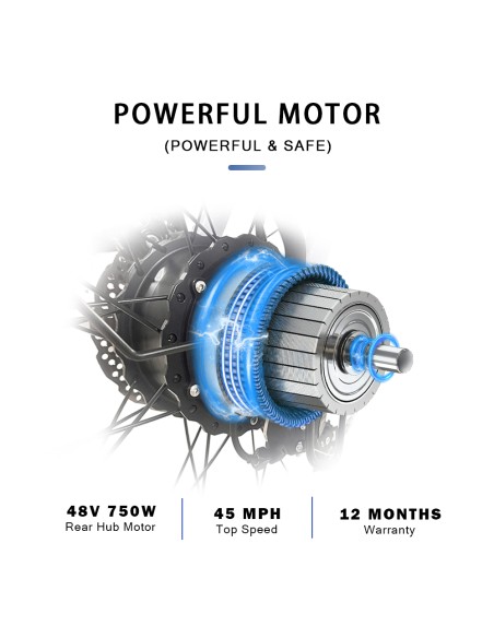 Fat-bike pieghevole DrVetion modello CT20 750W Bianca