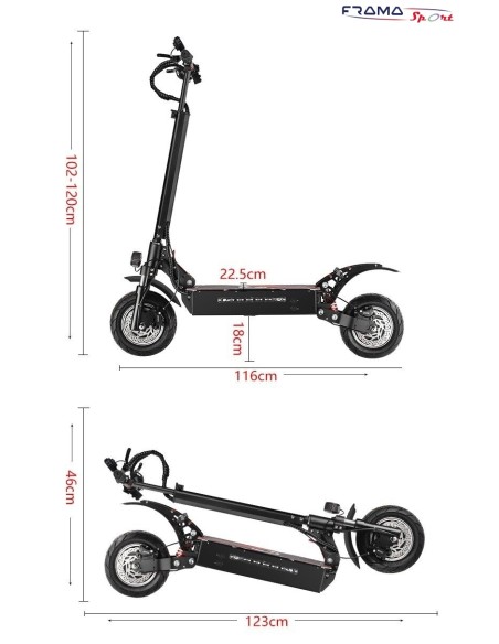 Monopattino elettrico  Q7 Pro Doppio Motore 3200W 52V 19AH 70KM/ora Con sedile