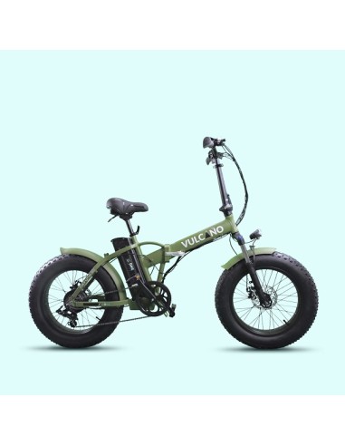 Elettrica-Bike bici elettrica a pedalata assistita pieghevole Fat bike Vulcano S-Type Verde militare